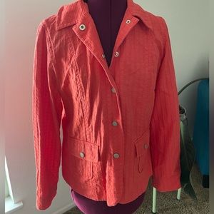 Cold water creek coral casual blazer peach